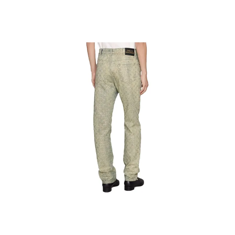 GUCCI Jeans Men Green-3