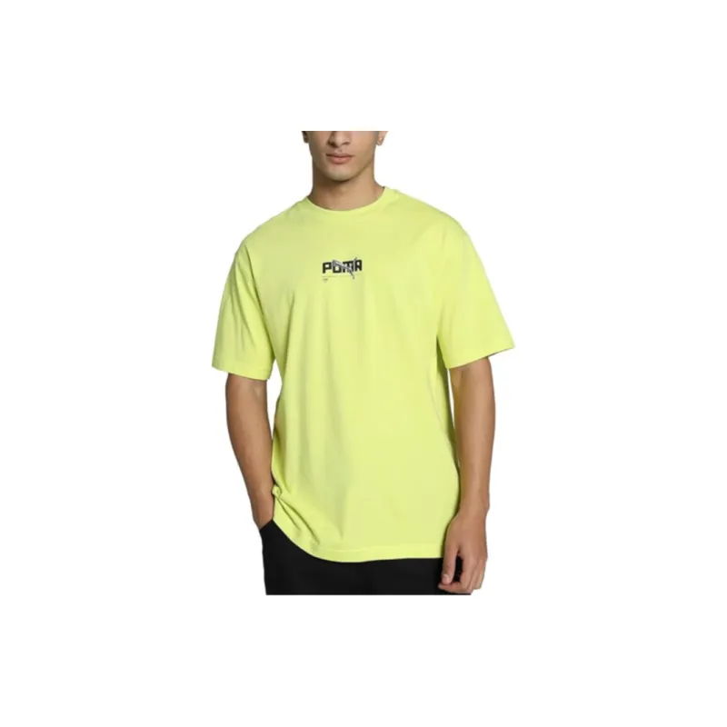 PUMA T Shirts Men Yellow-6