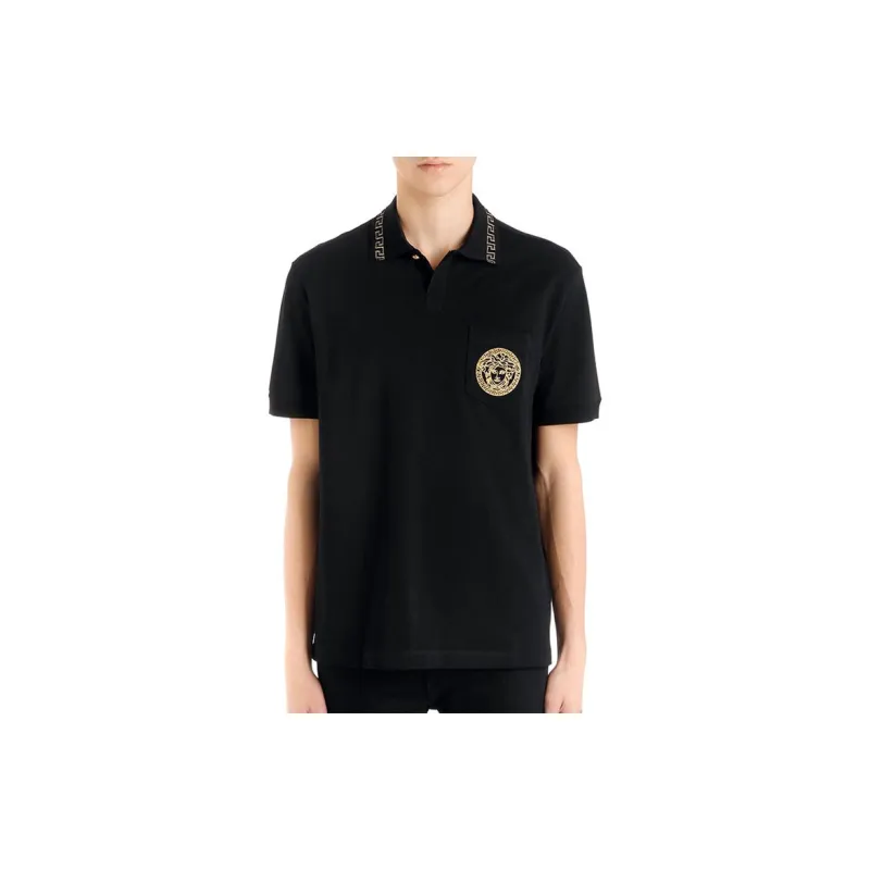 VERSACE Polo Shirts Men Black-2
