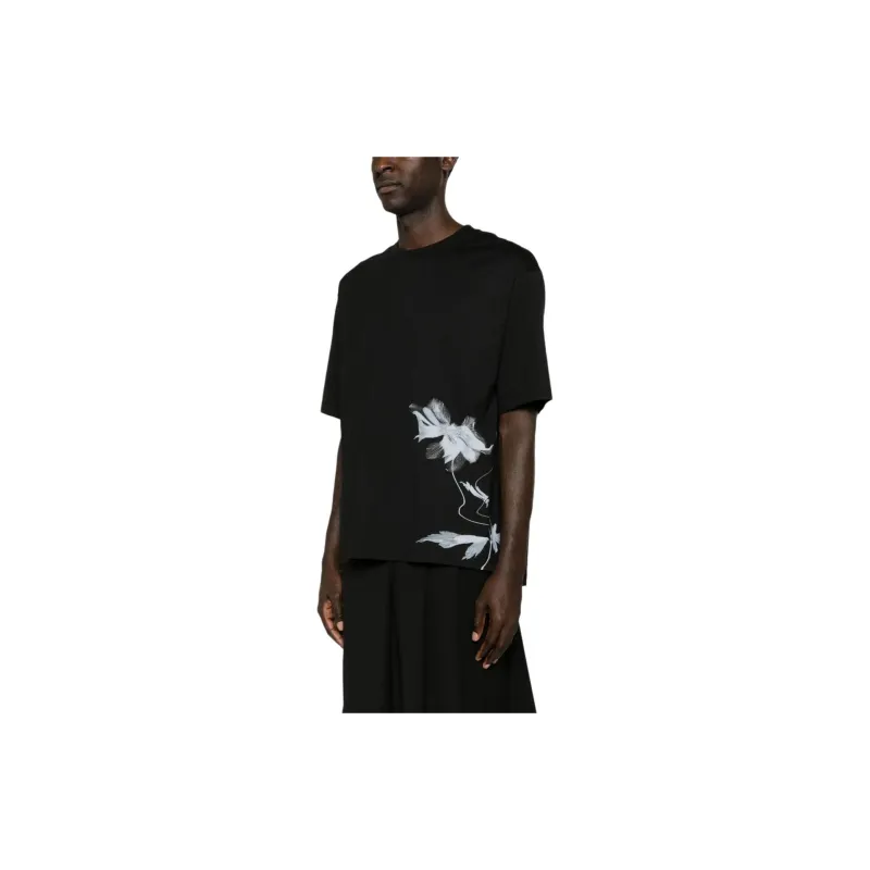 Y-3 Floral Printed Crewneck T-Shirt-4