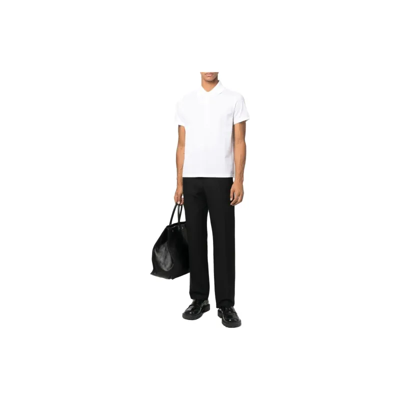SAINT LAURENT Cassandre Logo Embroidered Polo Shirt-2