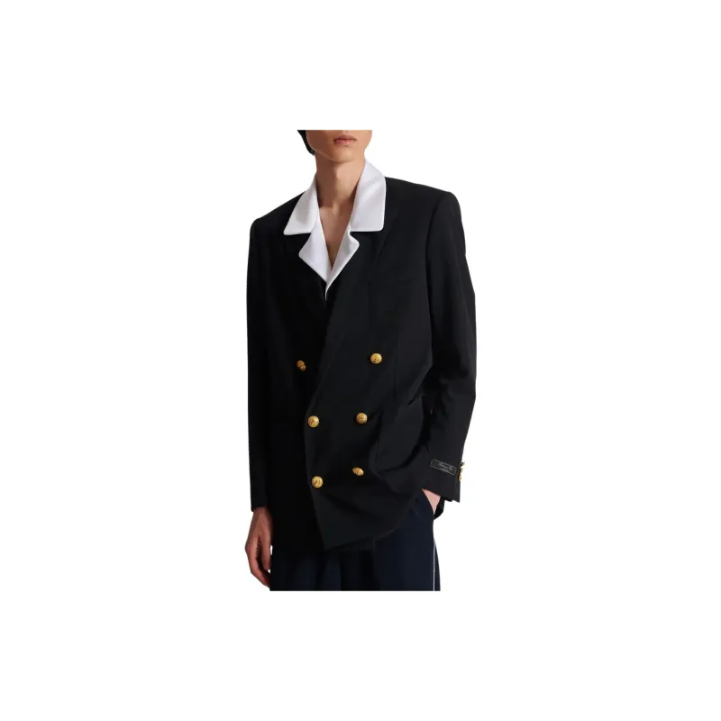 BALMAIN Logo patch Double breasted Blazer-4