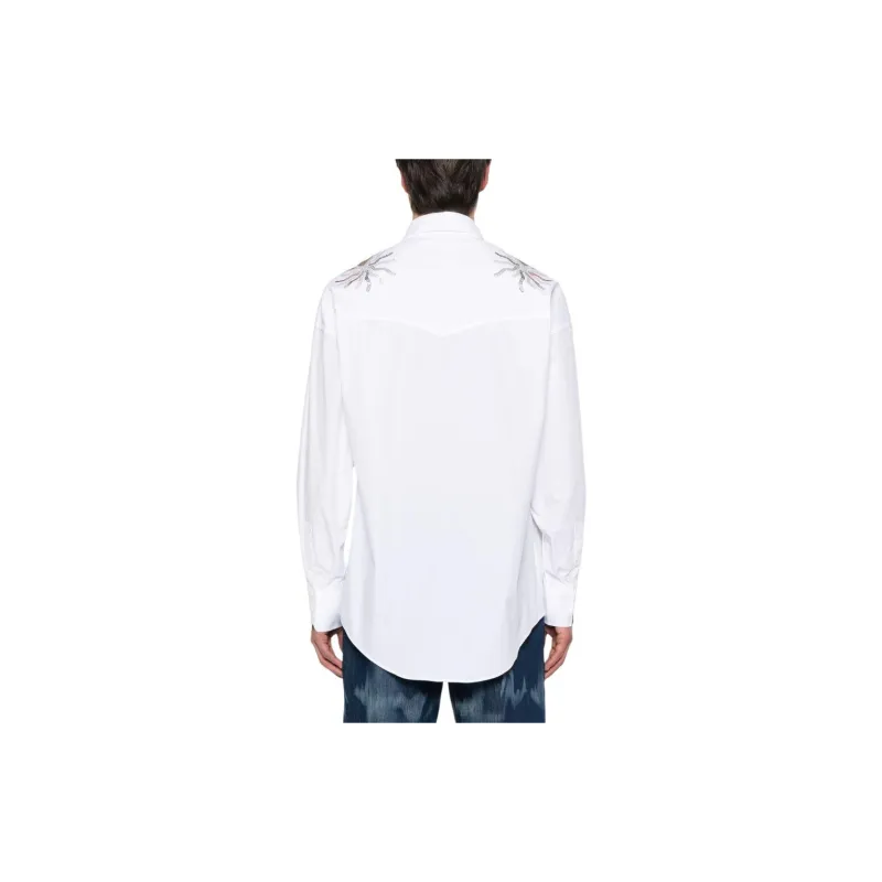BLUEMARBLE Rhinestone-wings Poplin Shirt-2