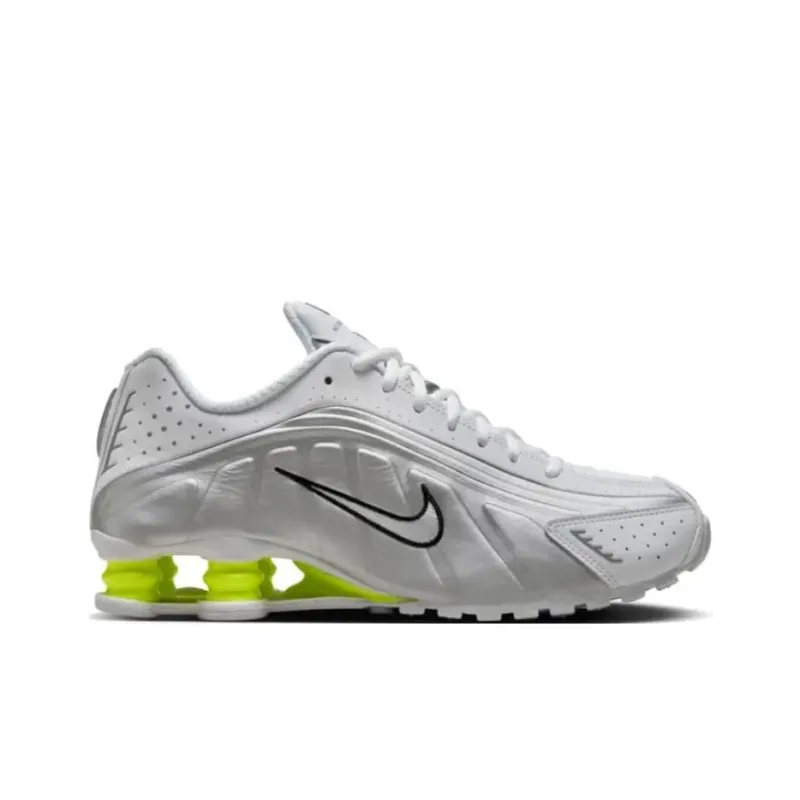 Nike Shox R4 White Metallic Silver Volt Women's-1