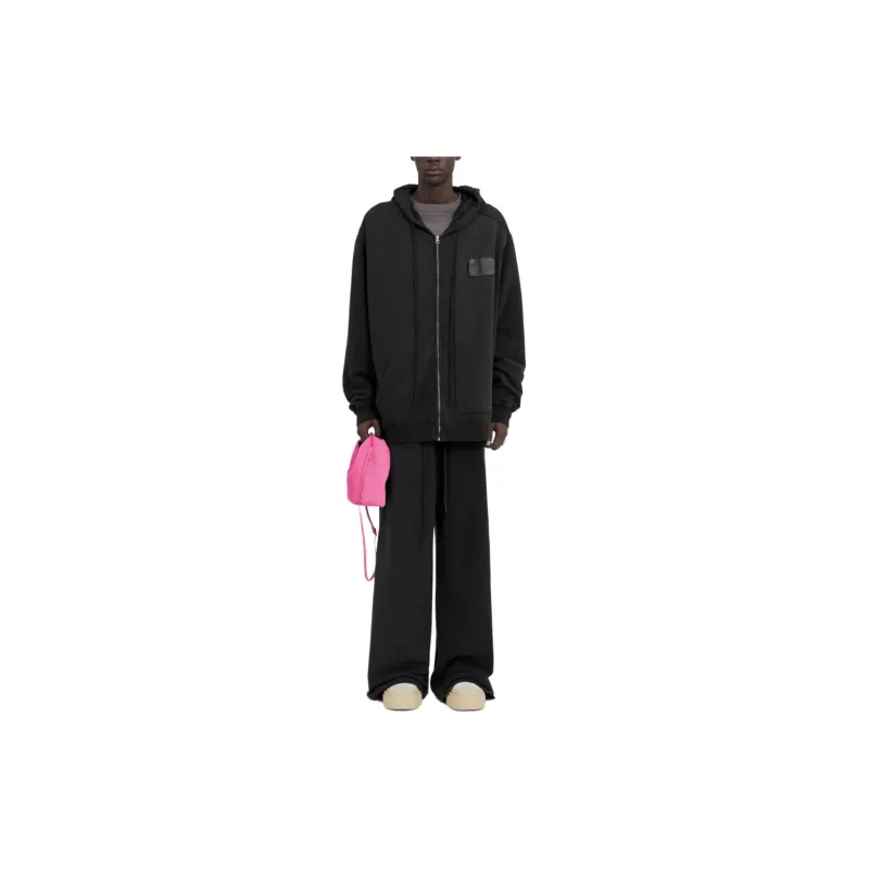 MM6 Maison Margiela Numbers Patch Zipped Drawstring Hoodie-1