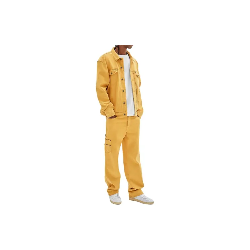 GUESS Regular Fit Denim Jacket Denim Jacket Men's Yellow-4