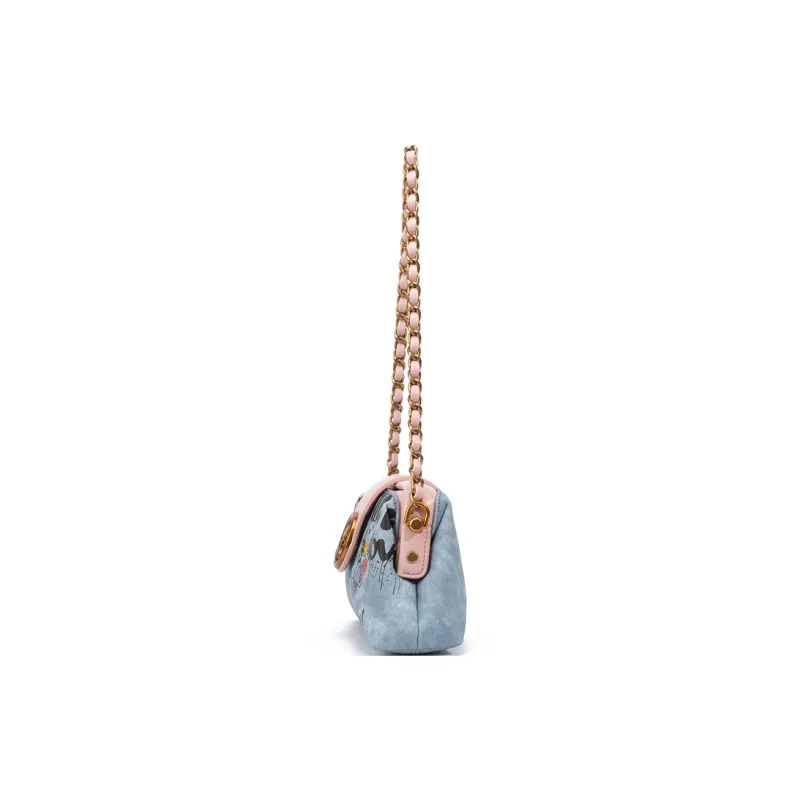 SNOOPY PU Crossbody Bag Shoulder Bag Regular Women's Blue/Pink-2