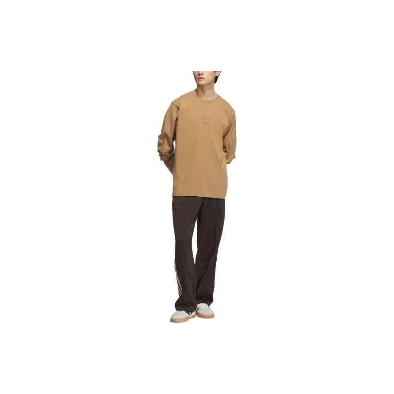Adidas Originals SS24 WASHED LONG SLEEVE TOP T Shirt Men's Desert Brown-1