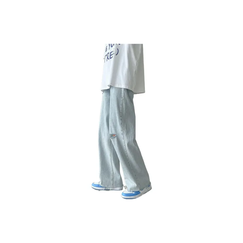 FAIRWHALE Jeans Unisex Ripped Denim Blue-5