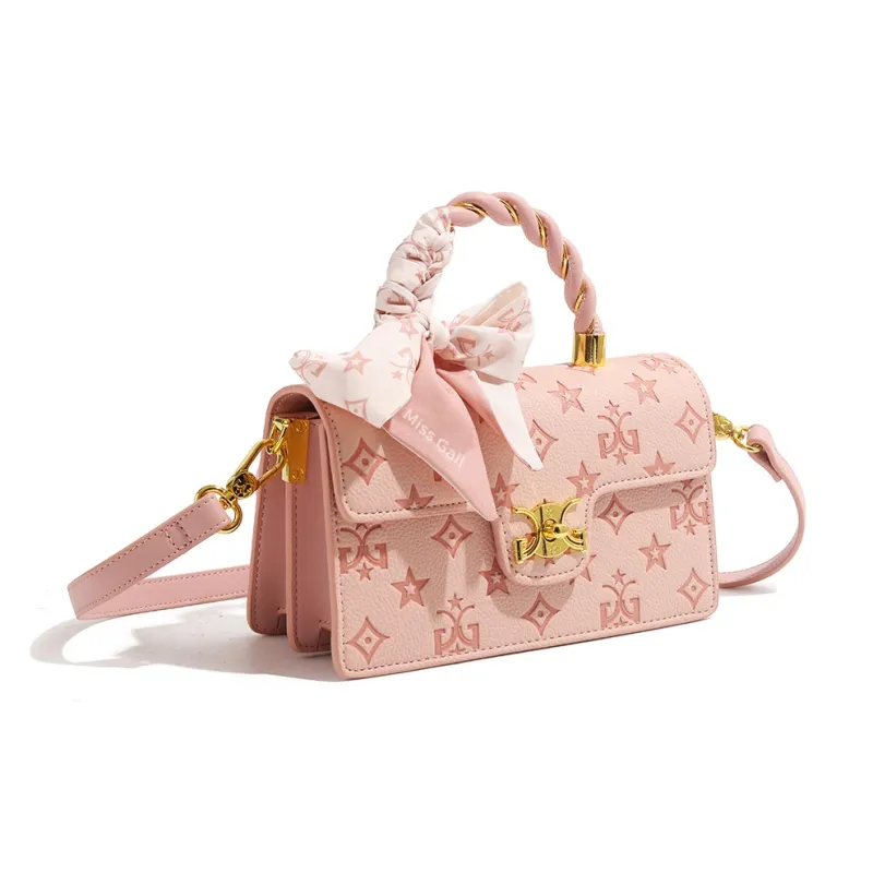 MISS GAIL Artificial Leather Shoulder Bag, Crossbody Bag, Handbag Regular Women's White/Pink-2