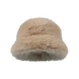 Faux Mink Round Top-Khaki