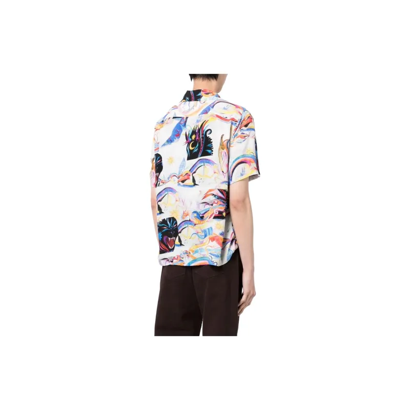 Aries All Over Patterned Collared Button Up Shirt-3