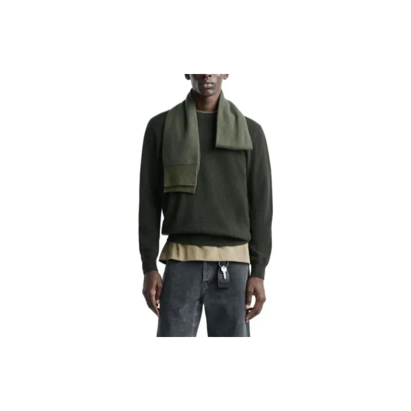 ZARA Cashmere Sweater Men's Dark Khaki-2
