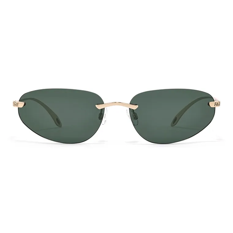 Fakeme Metal Butterfly Sunglasses Unisex Green-0