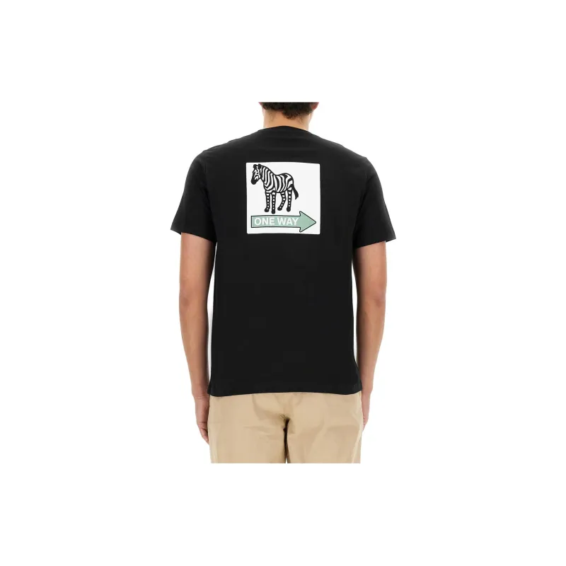 PS By Paul Smith One Way Zebra Graphic Print Crewneck T Shirt-2