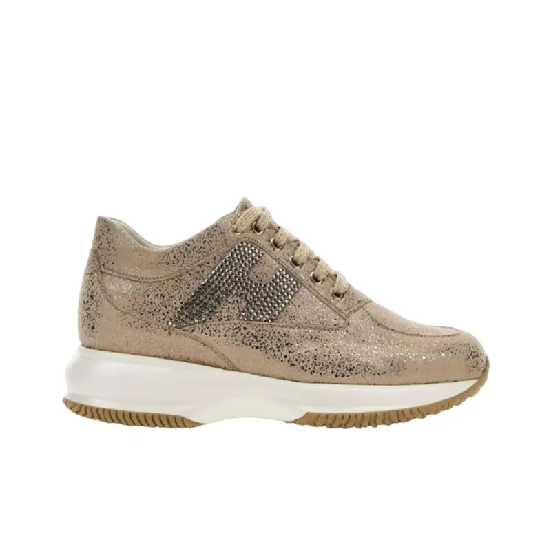 HOGAN Interactive Casual Shoes Women's Low-Top Pink/Brown-1