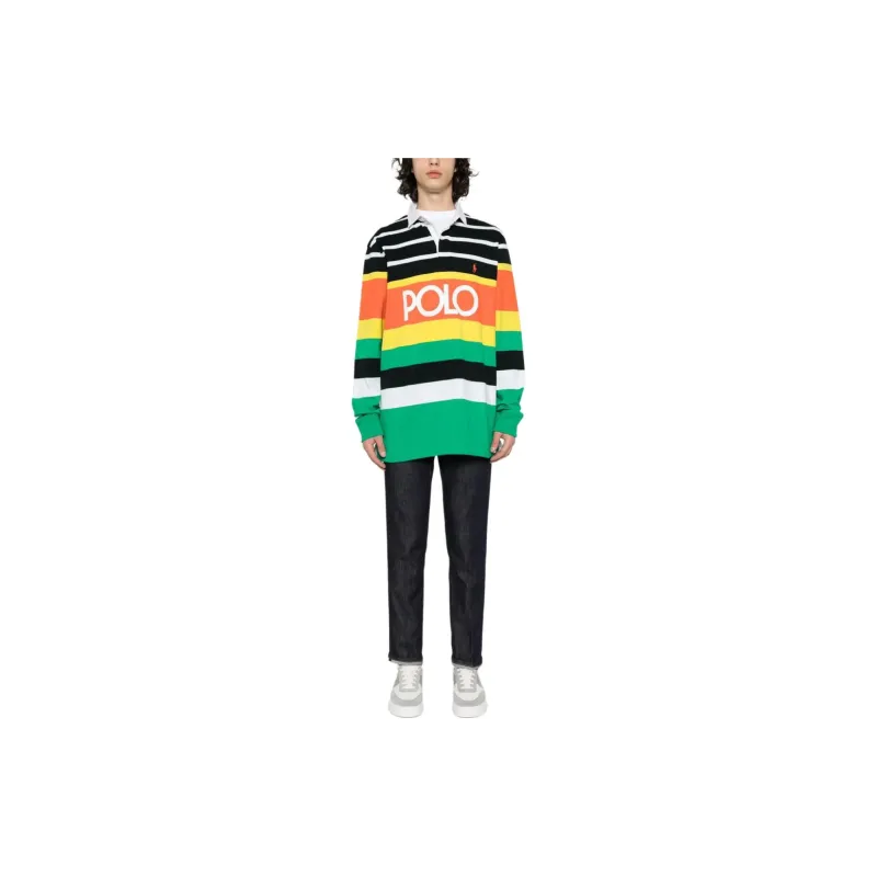Polo Ralph Lauren Logo Printed Striped Polo Shirt-1