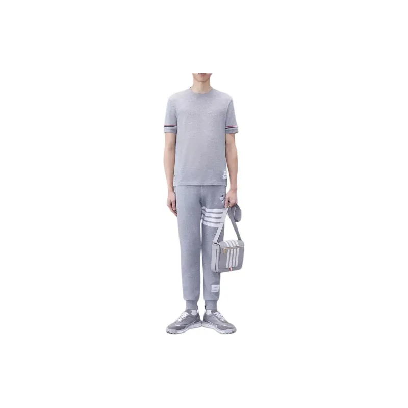 THOM BROWNE Stripe Detailed Crewneck T Shirt-1