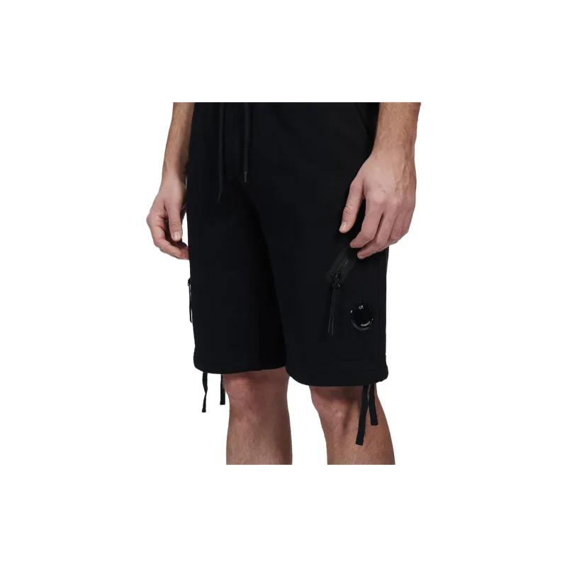 C.P.Company Diagonal Raised Fleece Drawsting Zip Detail Shorts-4