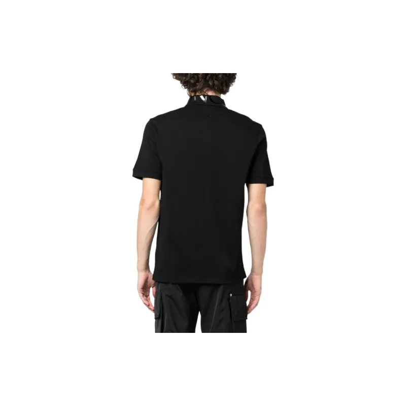 Moncler Men Concealed Placket Polo Black-2