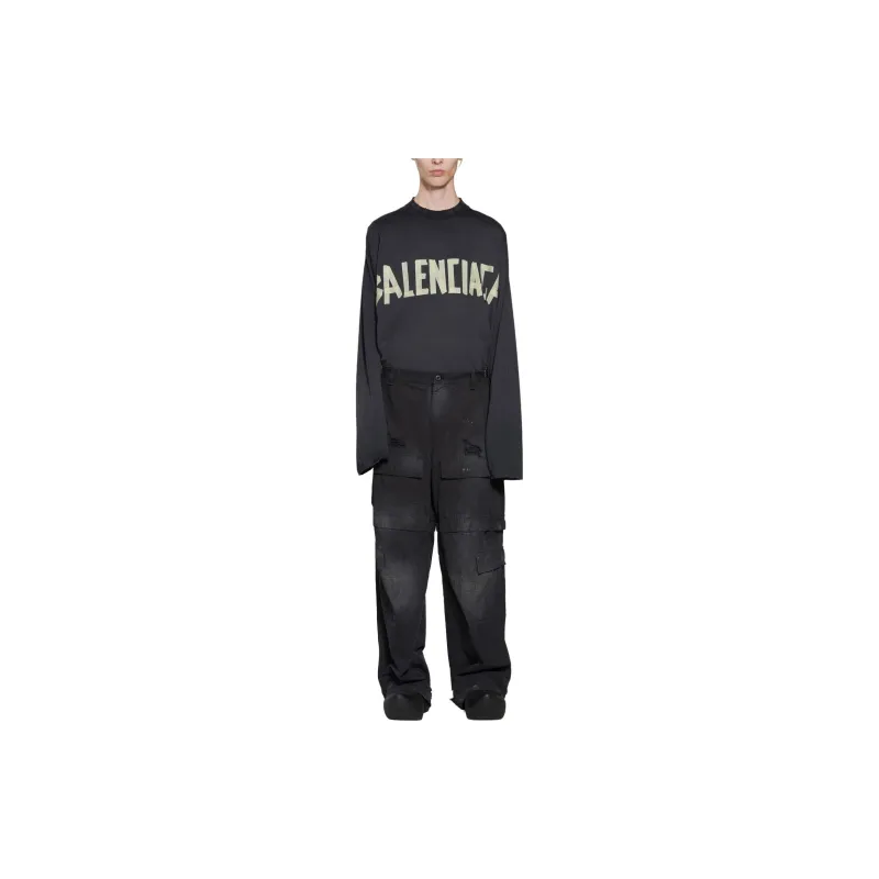 Balenciaga SS23 Casual Pants Loose Fit Unisex Black-2