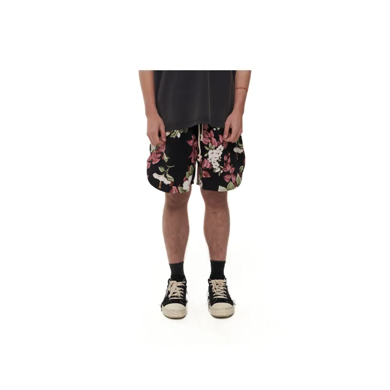 JUNGLE GURL Casual Vacation Travel Shorts Unisex Black-2