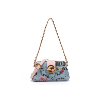 SNOOPY PU Crossbody Bag Shoulder Bag Regular Women's Blue/Pink