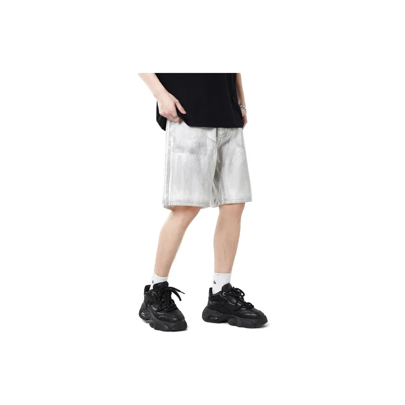 KGK Denim Shorts Men White-3
