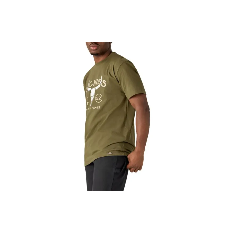 Dickies Bull Skull Heavyweight T-Shirt T-Shirt Unisex Green-6