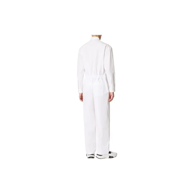 Valentino Combinaison En Popeline De Coton Avec Broderie Florale Jumpsuit Men's White-2