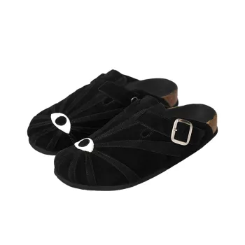 SYMBOLS OF LIGHT Cork Sole Slip Resistant Closed Toe Slippers Unisex Black