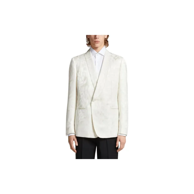 Ermenegildo Zegna Jacquard Silk wool Evening Jacket-5