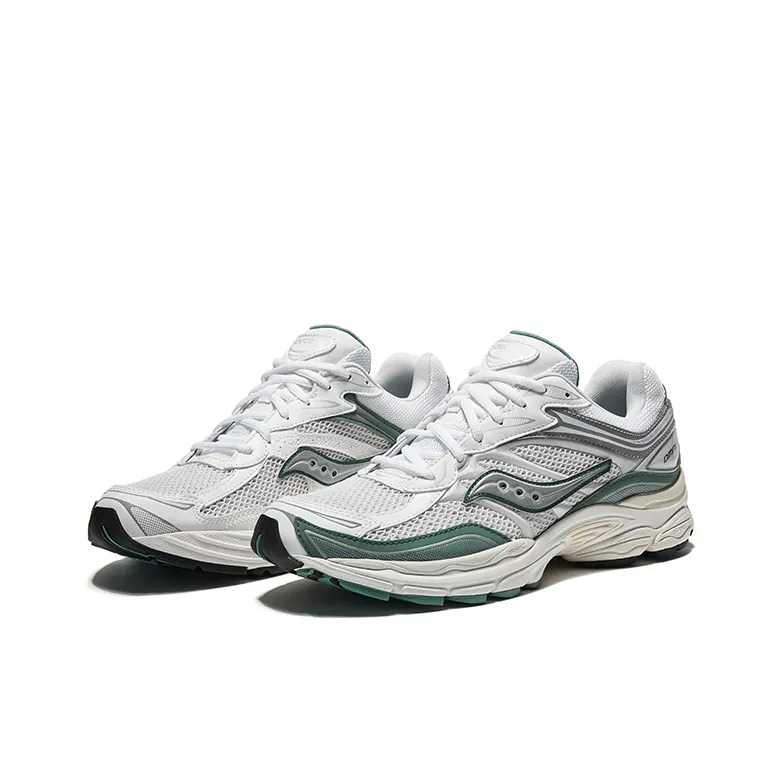 Saucony Wear Resistant Slip Resistant Low Top Running Shoes Unisex White Light Green-2