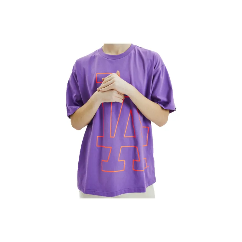 MLB Short Sleeved T Shirts Unisex Purple-2