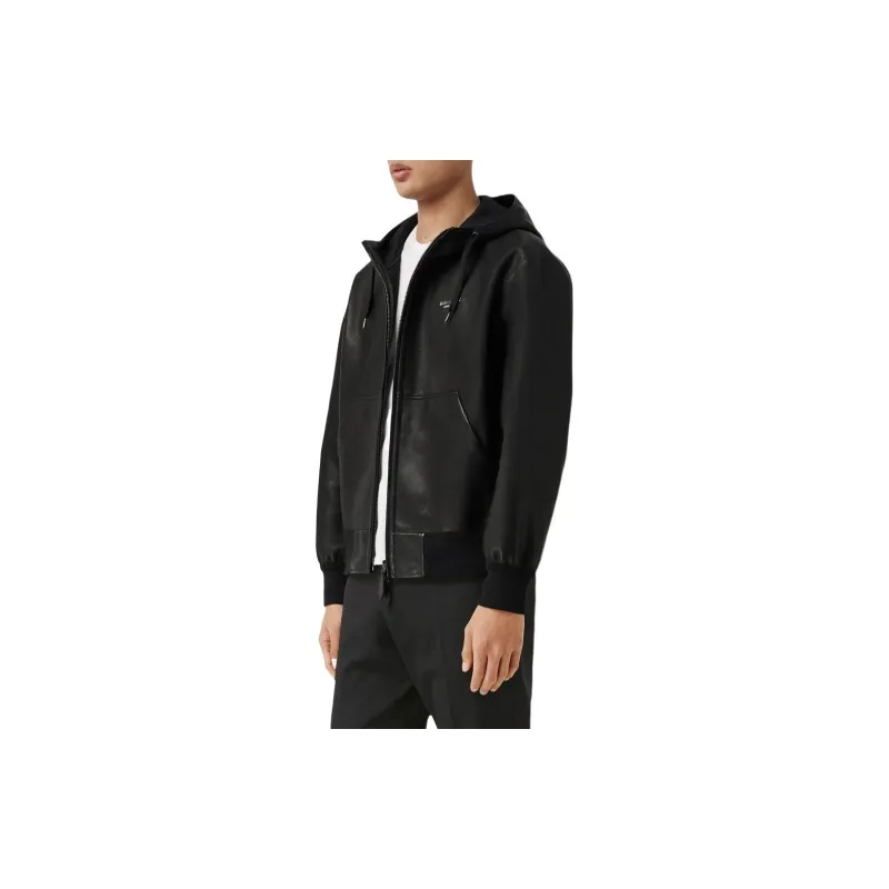 Burberry FW22 Leather Jacket Men's Black-3