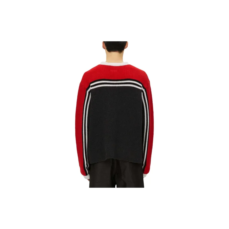 MSGM Colour Block Striped Crewneck Jumper-2