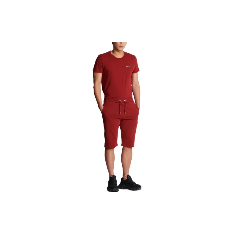 BALMAIN Drawstring Organic Cotton Track Shorts-3