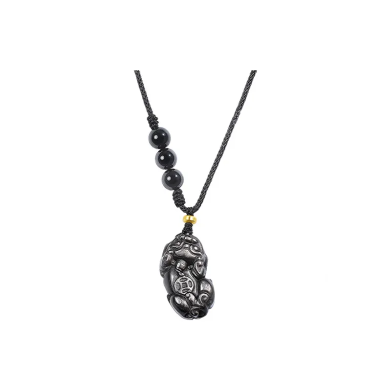 CHIEMOT Obsidian Necklaces Unisex-4