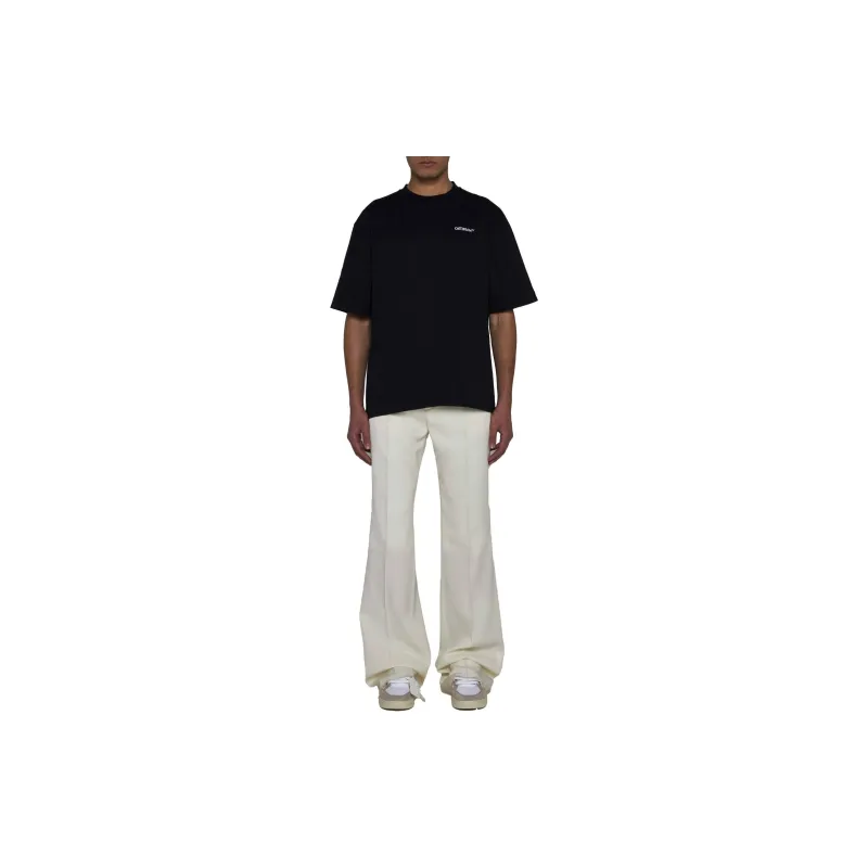 OFF WHITE Tattoo Arrow embroidery Cotton T shirt-1