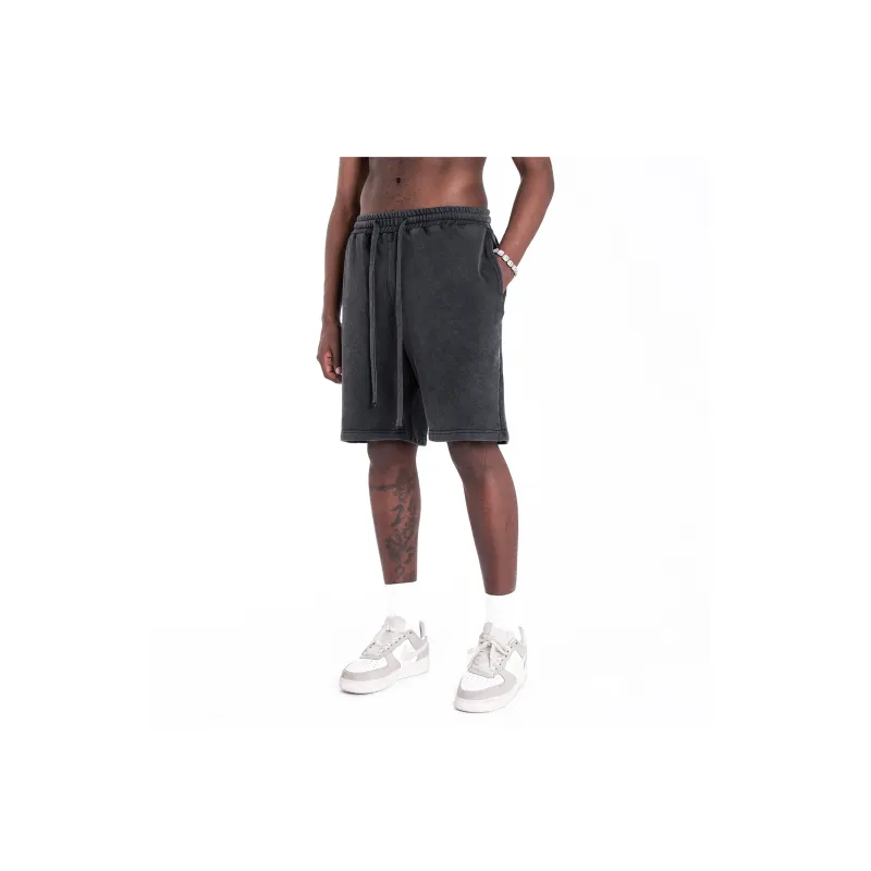 MT99 Casual Shorts Men Washed Black-2