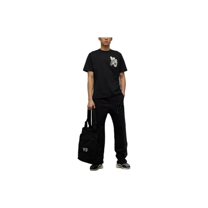 Y 3 Appliqué Logo Track Trousers-1