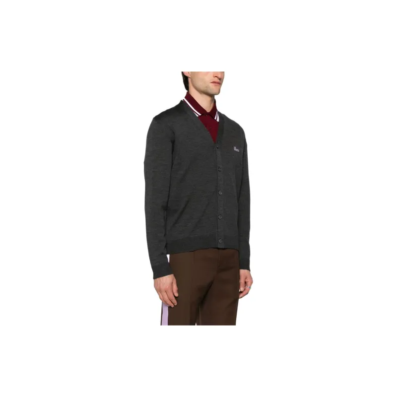 GUCCI Logo embroidered Wool Cardigan-3
