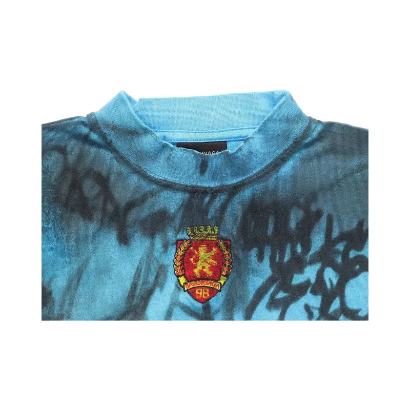 Balenciaga T Shirt Loose Fit Style Unisex Blue-2
