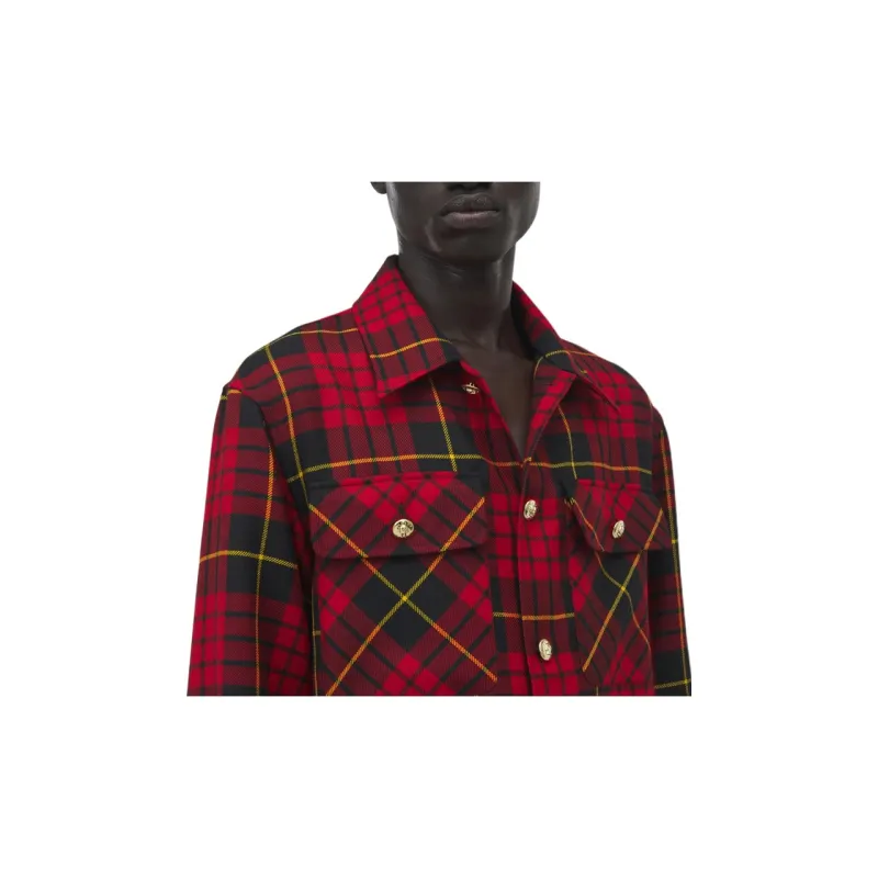 Alexander McQueen Distressed Tartan Overshirt-5
