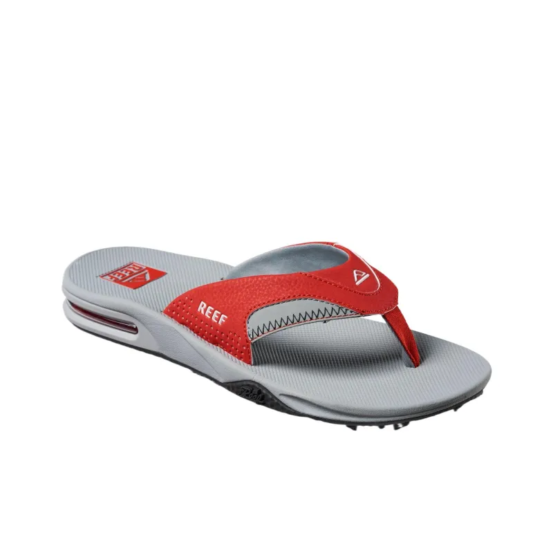 REEF Slip-Resistant Flip Flops Men's Gray Red-3