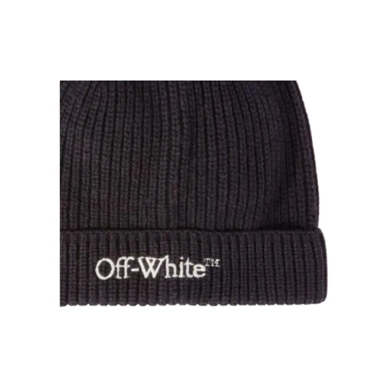 OFF WHITE Bookish Knitted Beanie-1