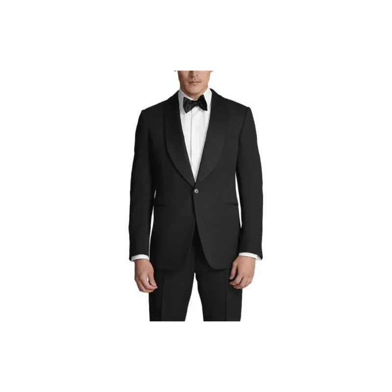 Polo Ralph Lauren Gregory Handmade Barathea Shawl Tuxedo Business Suits Men's Black-1