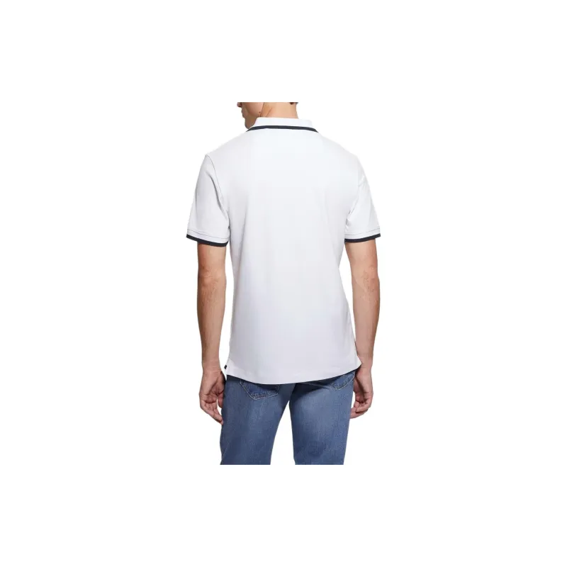 GUESS Eco Lyle Logo Polo Polo Shirt Men's White-1