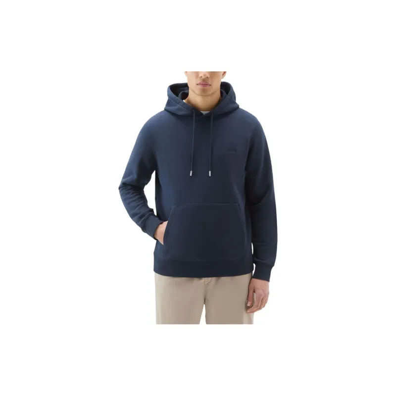 WOOLRICH Logo Embroidered Drawstring Hoodie-3