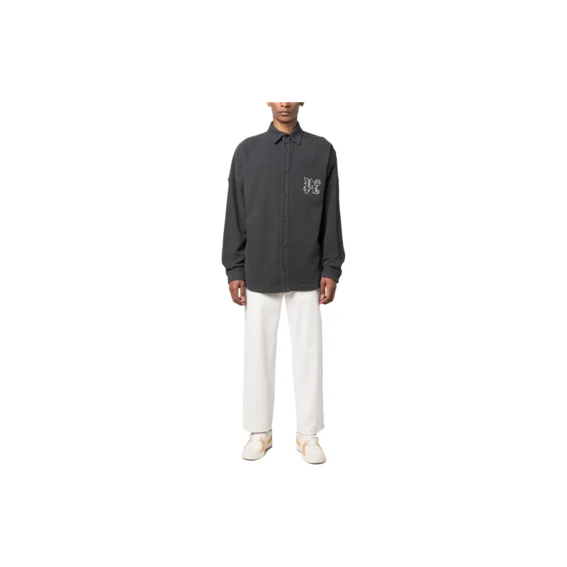 PALM ANGELS Monogram Embroidered Flannel Overshirt-1